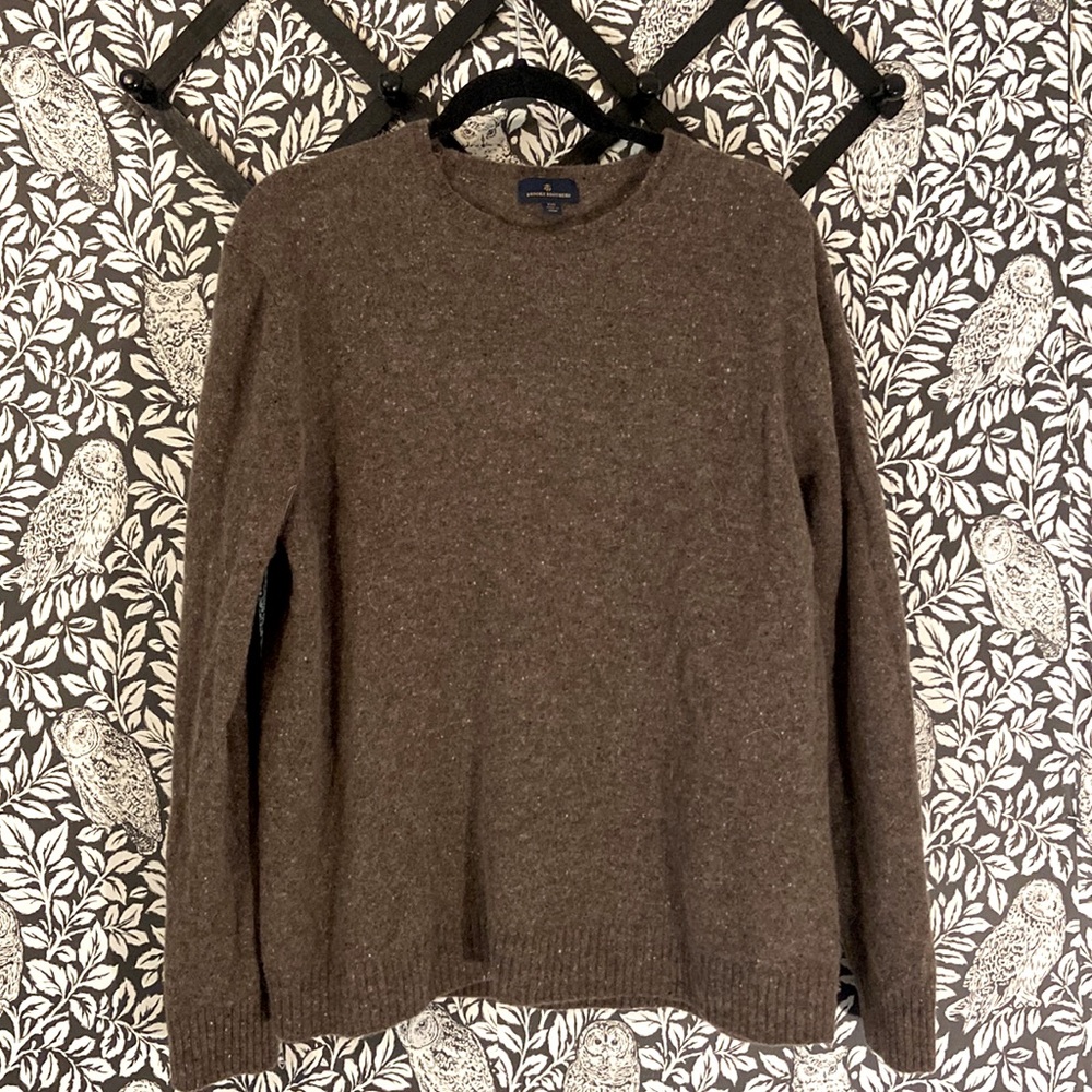 Mens Brooks Brothers Brown Speckled Wool Sweater